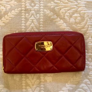 Michael Kors red leather wallet